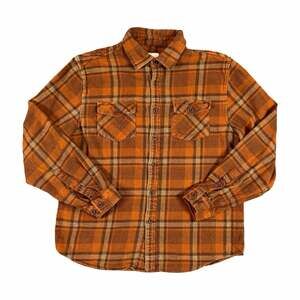 Katin Plaid Flannel Button Up Plaid Shirt Long Sleeve Size M Brown